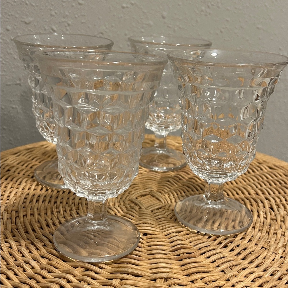 Fostoria‎ American Clear Glass Water Goblets Set of 4